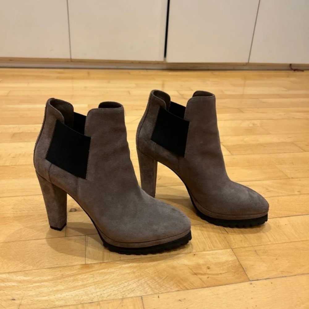 All Saints Gray Heeled Ankle Boots